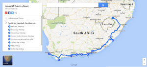 Die Route von Kapstadt bis zu den Drakensbergen